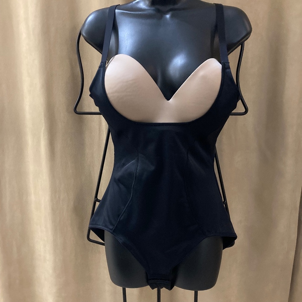 Maidenform Open-Bust Tummy Control Shapewear Bodysuit, Black, 2XL